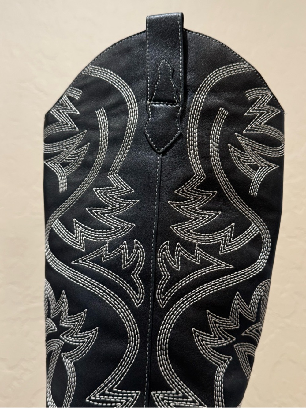 Antonio Melani Embroidered Leather Knee High Heeled Cowboy Boots - Picture 2 of 14